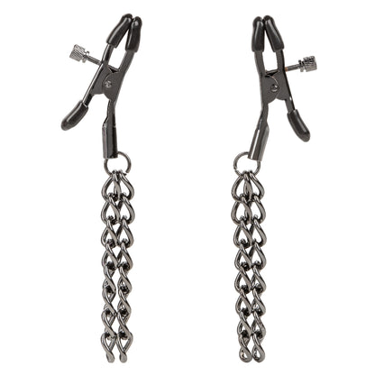 \"Euphoria Collection Chain Nipple Clamps - Black SE3100072\"