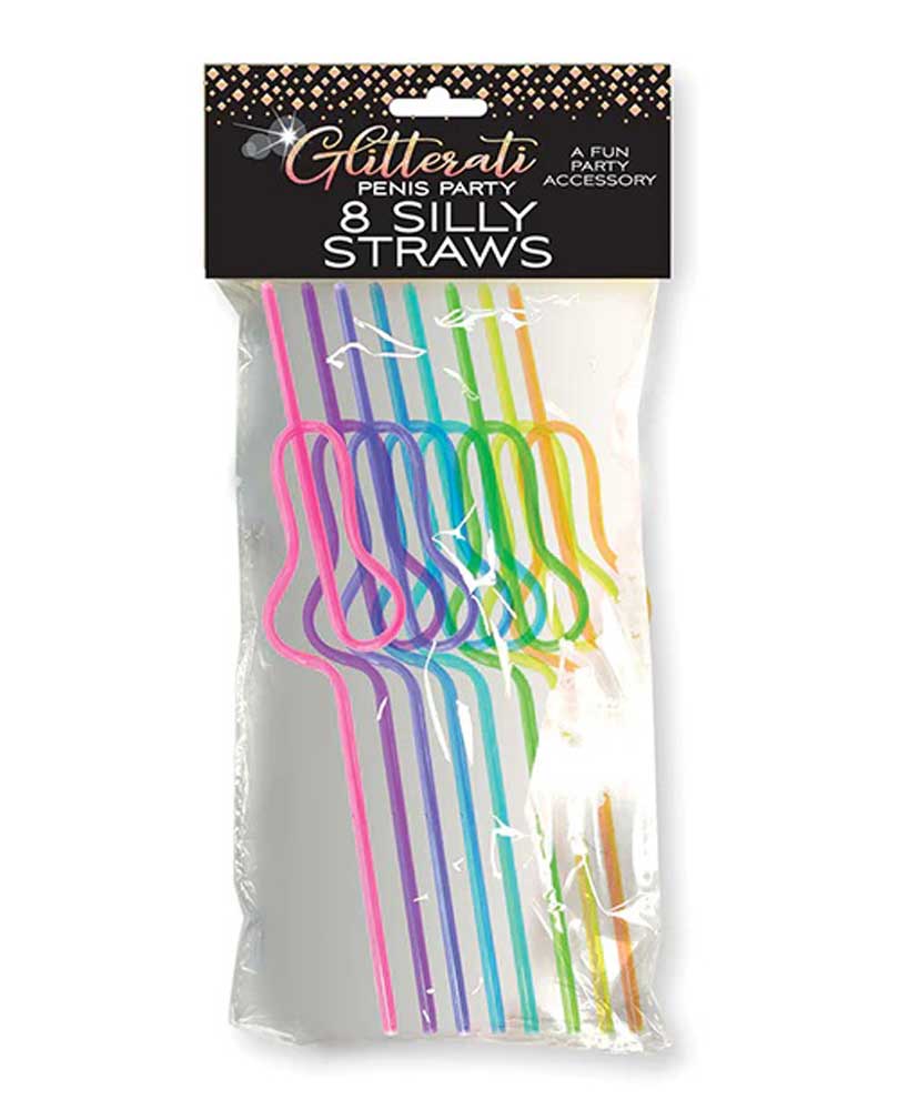 \"Glitterati Silly Penis Straws 8 Ct LG-CP1103\"