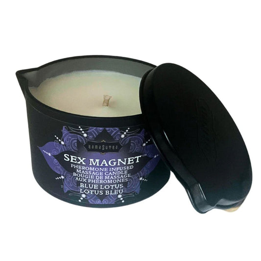 \"Sex Magnet Blue Lotus Pheromone Massage Candle 6oz KS-12071\"