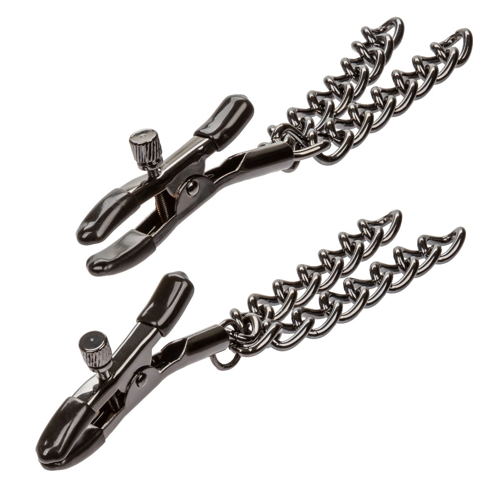 Euphoria Collection Chain Nipple Clamps - Black