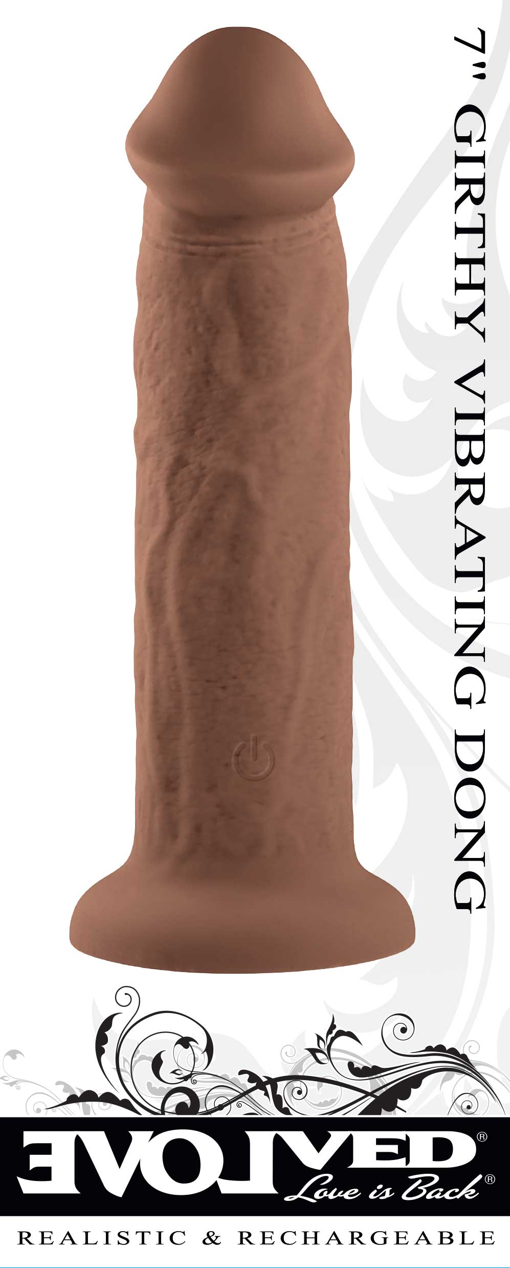 7 Inch Girthy Vibrating Dong - Dark