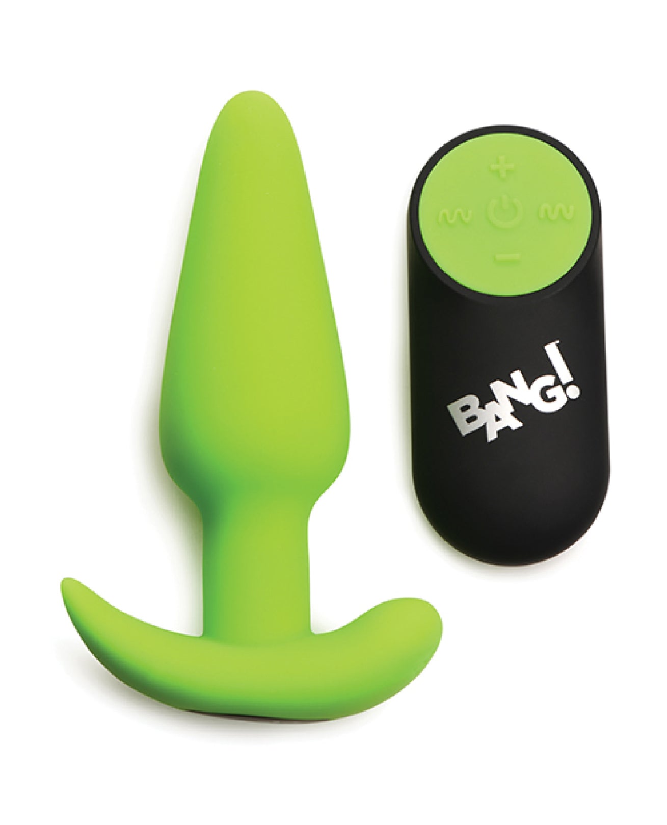 \"Glow in the Dark Butt Plug With Remote - Green BNG-AH459\"