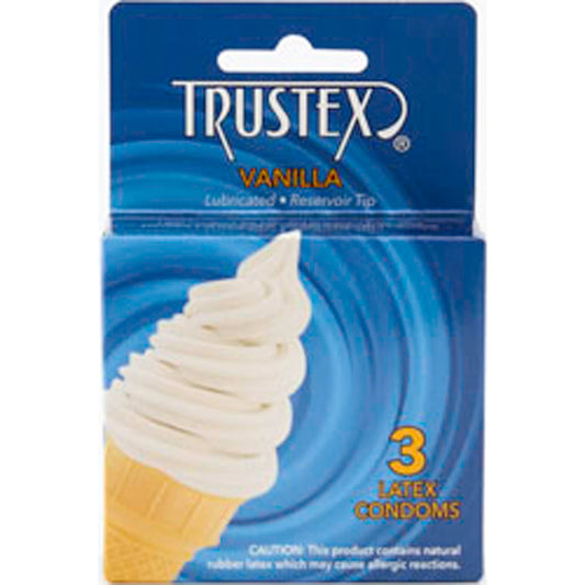 \"Trustex Flavored Lubricated Condoms - 3 Pack - Vanilla AL-4010\"