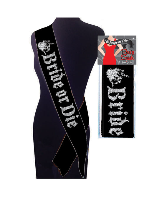 \"Bride or Die Sash - Black LG-NVC109\"