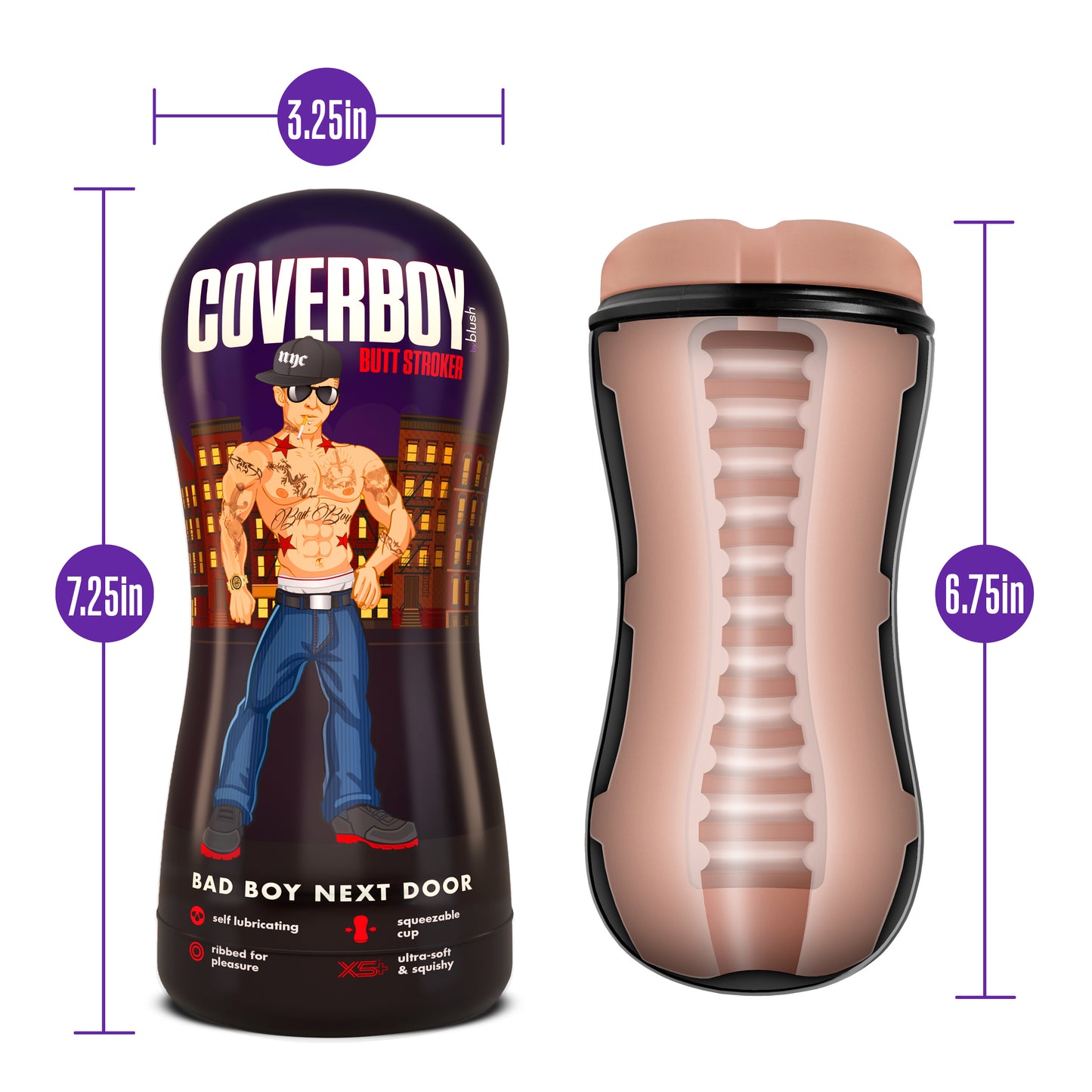 Coverboy - Bad Boy Next Door - Self Lubricating  Stroker - Beige