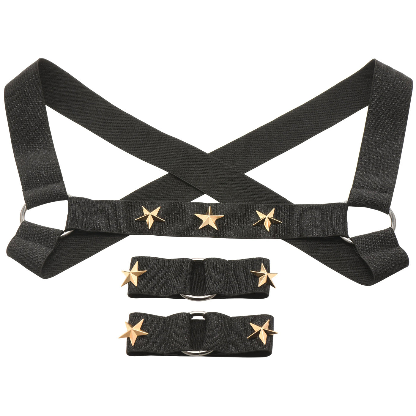 \"Star Boy Male Chest Harness With Arm Bands - Large/xlarge - Black MS-AH332-LXL\"