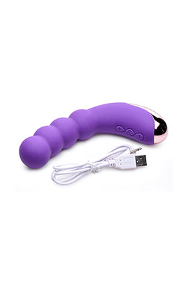 Silicone Beaded Vibrator - Violet