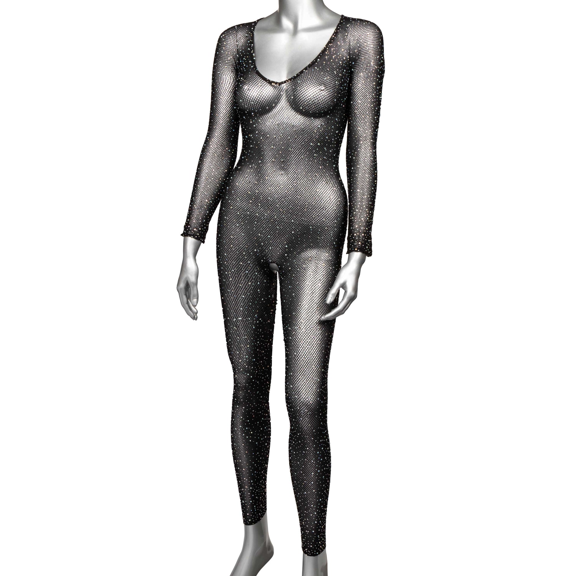 \"Radiance Crotchless Full Body Suit - One Size - Black SE3002353\"