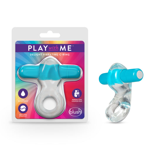 \"Play With Me  Delight Vibrating C-Ring - Blue BL-74302\"