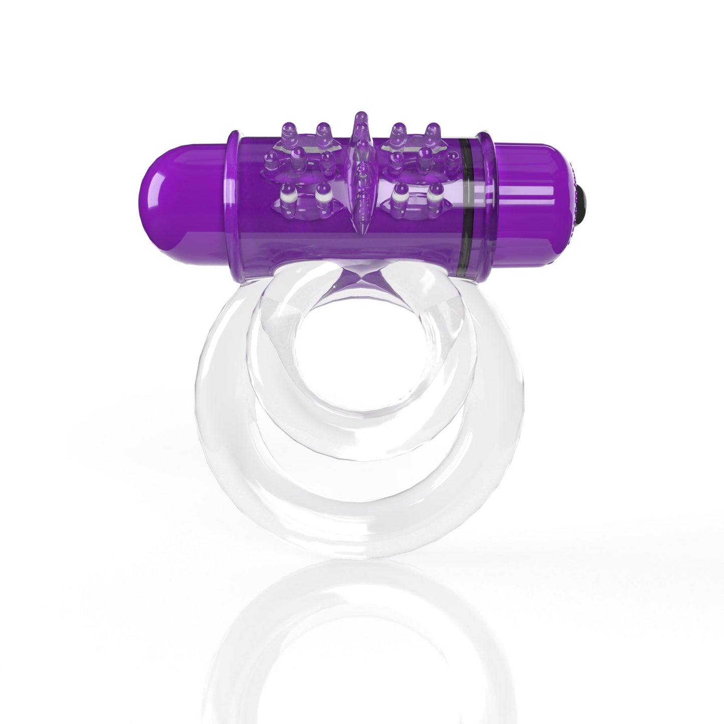 \"Screaming O 4t - Double O 6 Super Powered Vibrating Double Ring - Grape SO-4TD6-GP\"