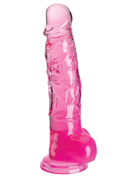 \"King Cock Clear 8 Inch With Balls - Pink PD5756-11\"