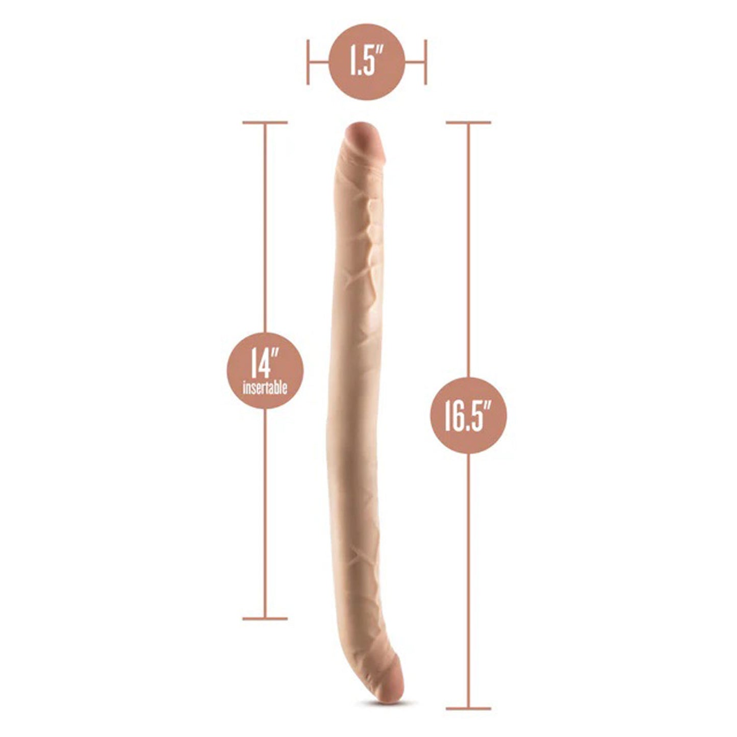 Dr. Skin Plus - 16.5 Posable Double Dong - Beige