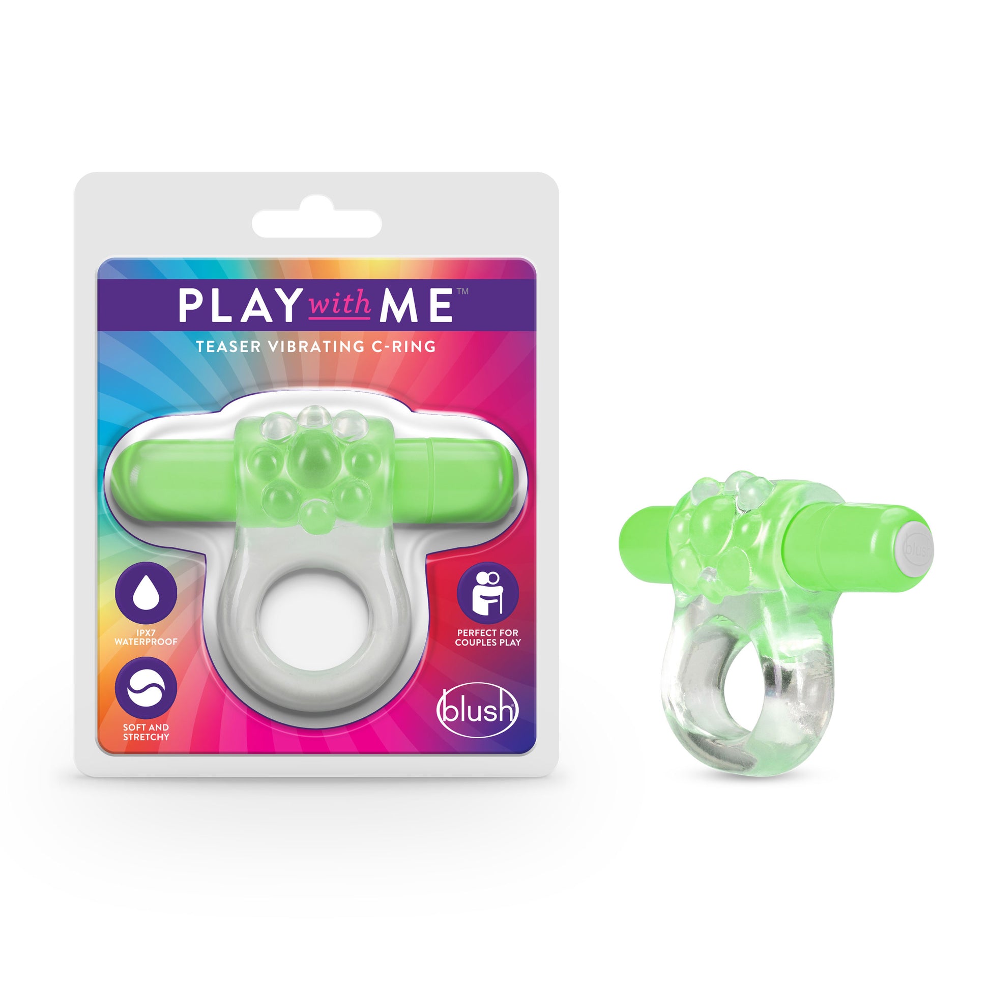 \"Play With Me  Teaser Vibrating C-Ring  Green BL-74122\"