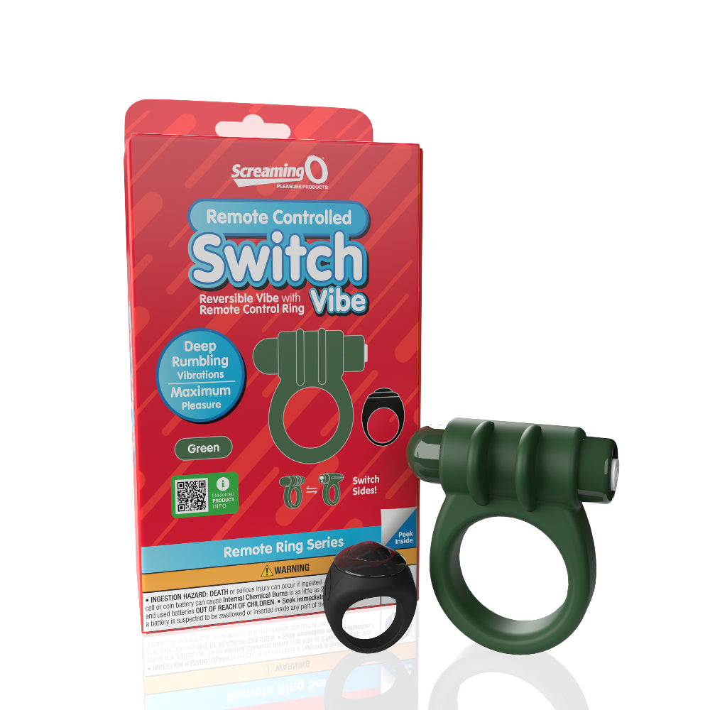 Screaming O Remote Controlled Switch Vibrating Ring - Green