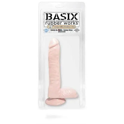 Basix Rubber Works 9 Inch Dong With Suction Cup - Flesh