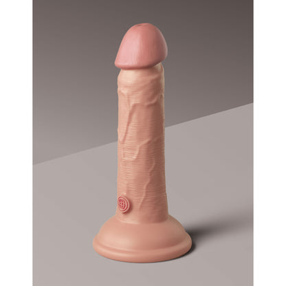 King Cock Elite 6 Inch Vibrating Silicone Dual  Silicone Dual Density Cock - Light