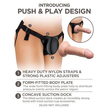 King Cock Elite Beginner's Body Dock Strap-on  Harness - Black