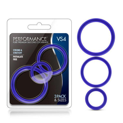 Performance - Vs4 Pure Premium Silicone Cockring Set - Indigo