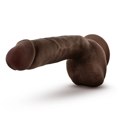 Dr. Skin Glide - 8.5 Inch Self Lubricating Dildo  Lubricating Dildo With Balls - Chocolate