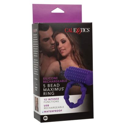 Silicone Rechargeable 5 Bead Maximus Ring - Purple