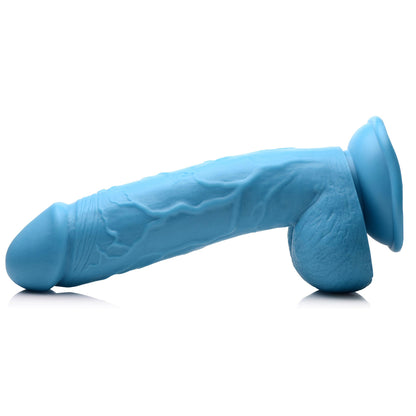 Pop Pecker 8.25 Inch Dildo With Balls - Blue