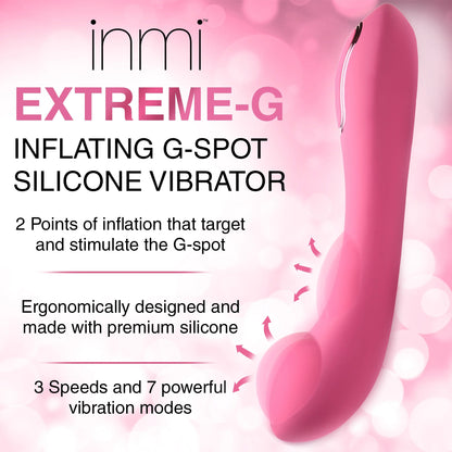 Extreme-G Inflating G-Spot Silicone Vibrator -  Pink