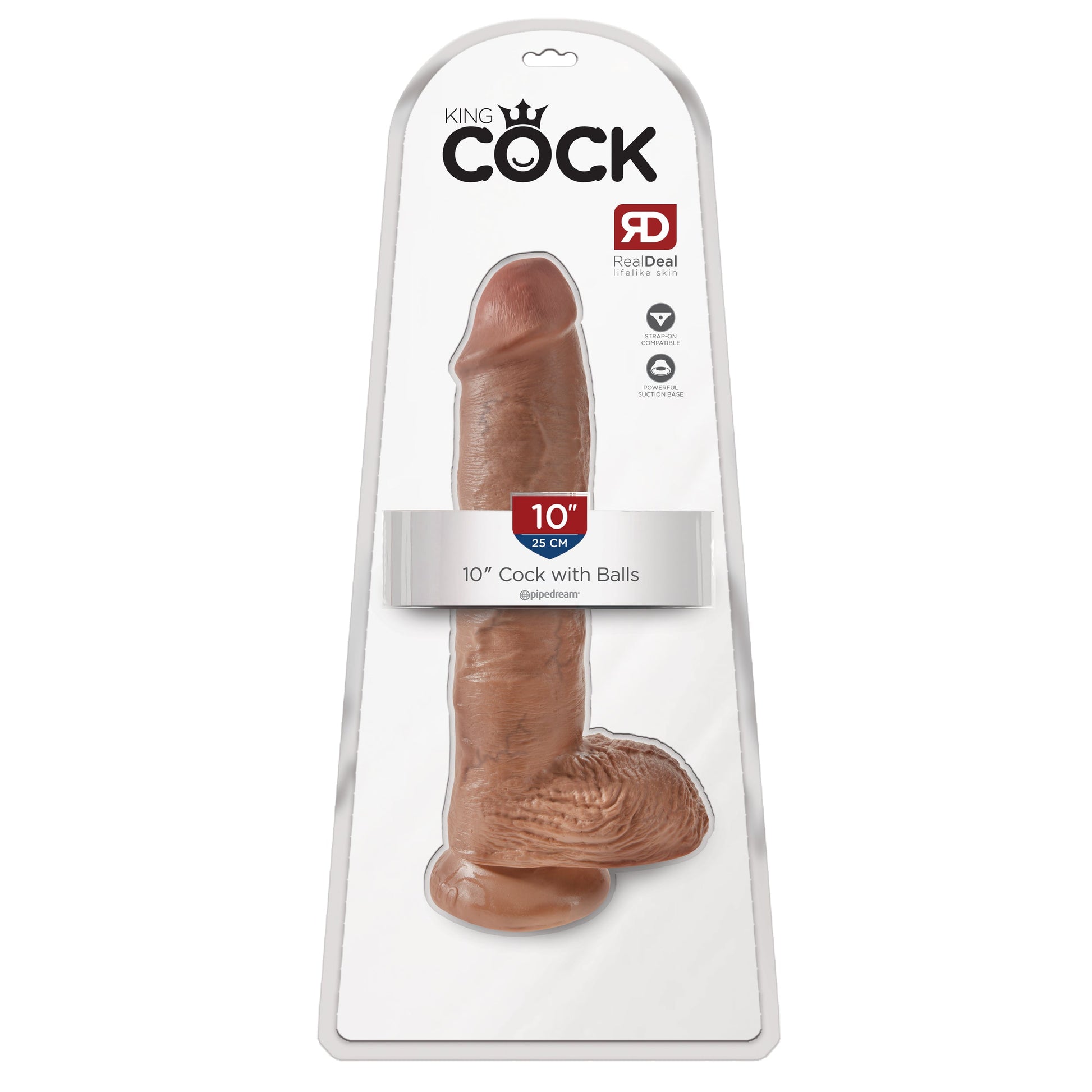 King Cock  10 Inch Cock With Balls  - Tan