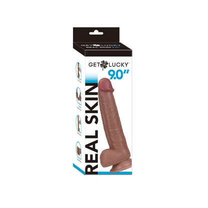 Get Lucky 9 Inch Real Skin Dong - Light Brown