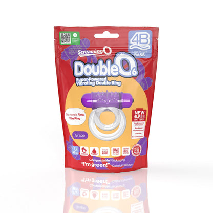 Screaming O 4b - Double O Super Powered Vibrating  Double Ring - Grape