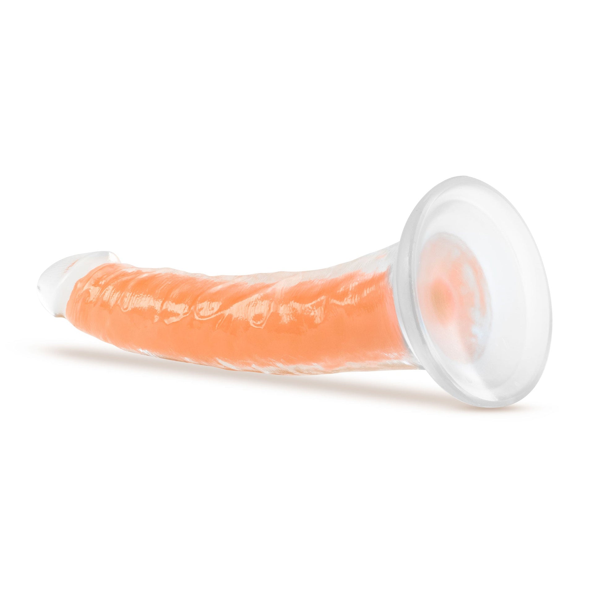 Neo Elite Glow in the Dark - Lavo - 7 Inch  Silicone Dual Density Dildo - Neon Orange