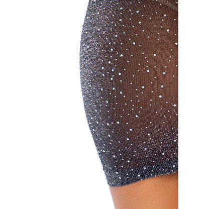 Shimmery Rhinestone Tube Dress - One Size - Black/silver