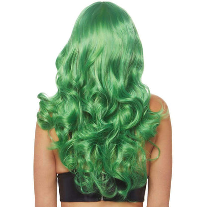 24 Inch Misfit Long Wavy Bang Wig - Green