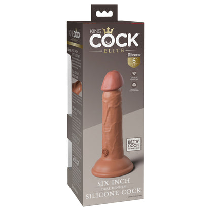 King Cock Elite 6 Inch Silicone Dual Density Cock  - Tan