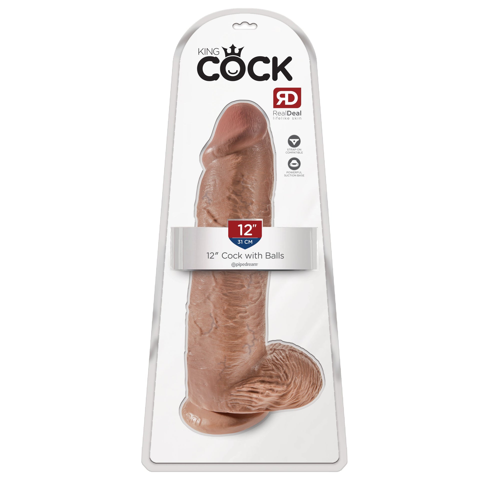 King Cock  12 Inch Cock With Balls - Tan