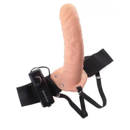 Fetish Fantasy Series 8-Inch Vibrating Hollow Strap-on - Flesh - Your Adult Toy Store