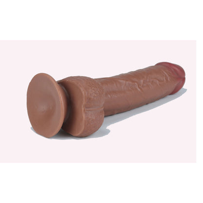 Get Lucky 9 Inch Real Skin Dong - Light Brown