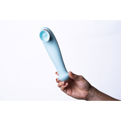 Destiny 15-Function Rechargeable Vibrating -  Suction Wand - Blue