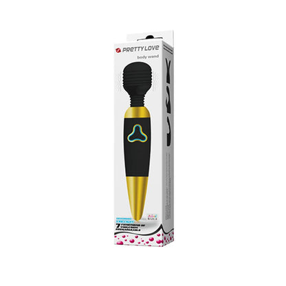 Pretty Love Body Wand With Led Light - Black and  Gold