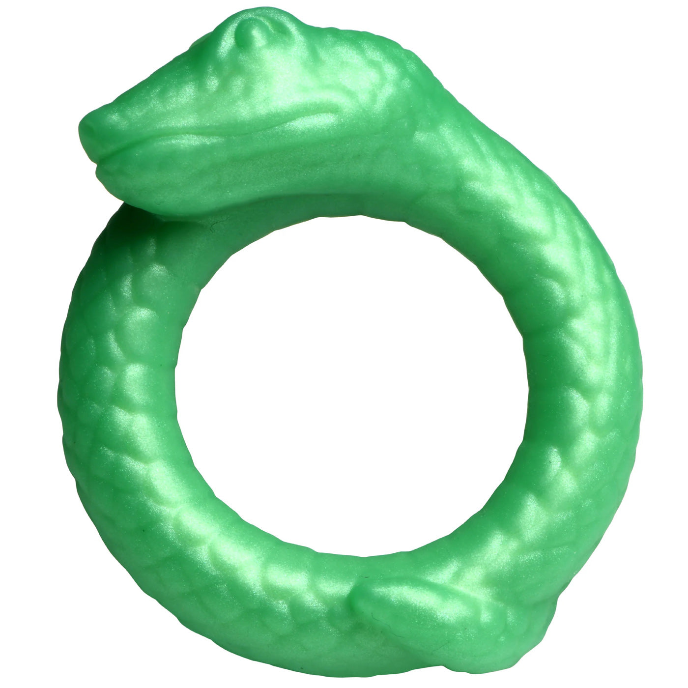 Serpentine Silicone Cock Ring - Green