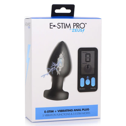 E-Stim and Vibrating Anal Plug - Black