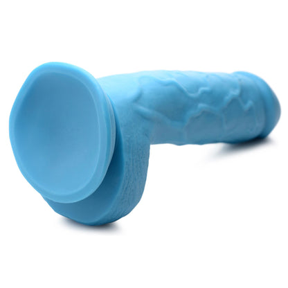 Pop Pecker 8.25 Inch Dildo With Balls - Blue