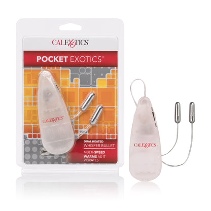 Pocket Exotics Dual Heated Whisper Bullets - Clear