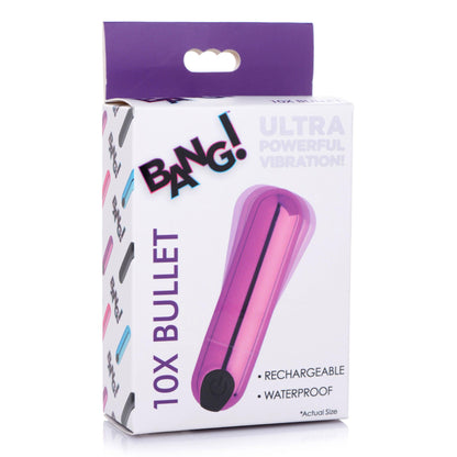 10x Rechargeable Vibrating Metallic Bullet - Purple