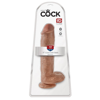 King Cock  11 Inch Cock With Balls - Tan