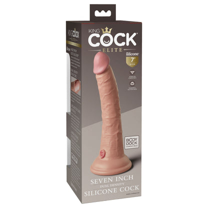 King Cock Elite 7 Inch Silicone Dual Density Cock  - Light