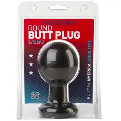 Round Butt Plug - Large - Black