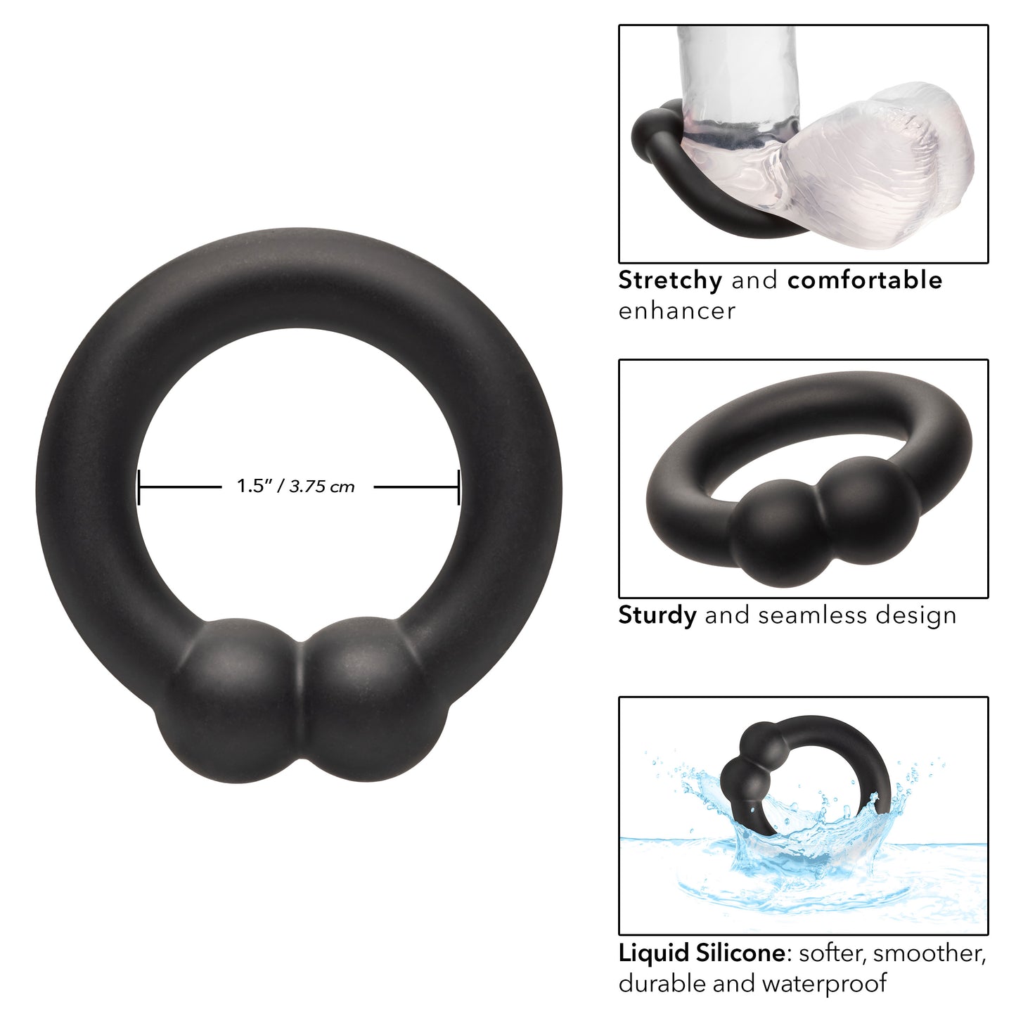 Alpha Liquid Silicone Muscle Ring - Black