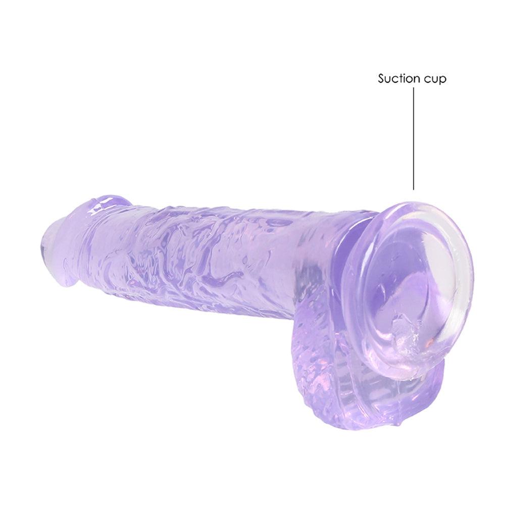 6 Inch Realistic Dildo With Balls - Purple