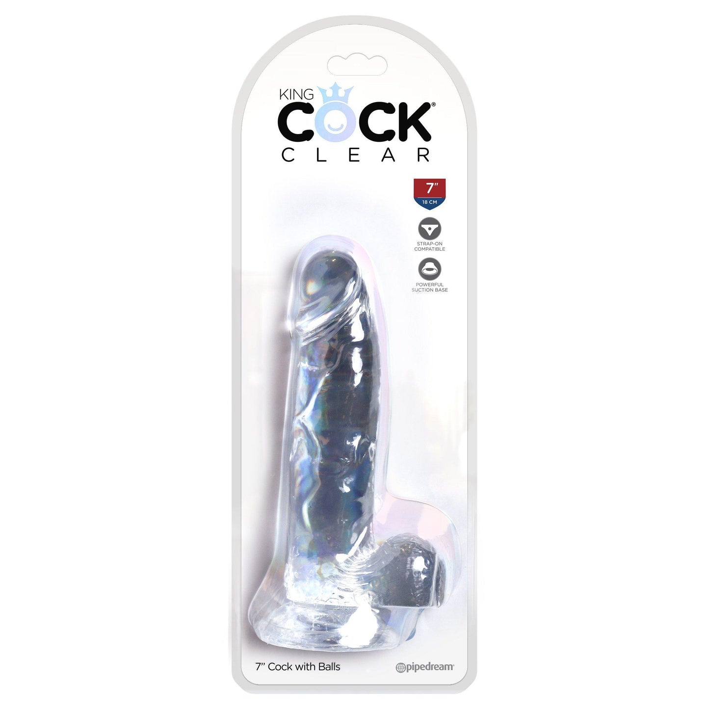 King Cock Clear 7 Inch Cock With Balls