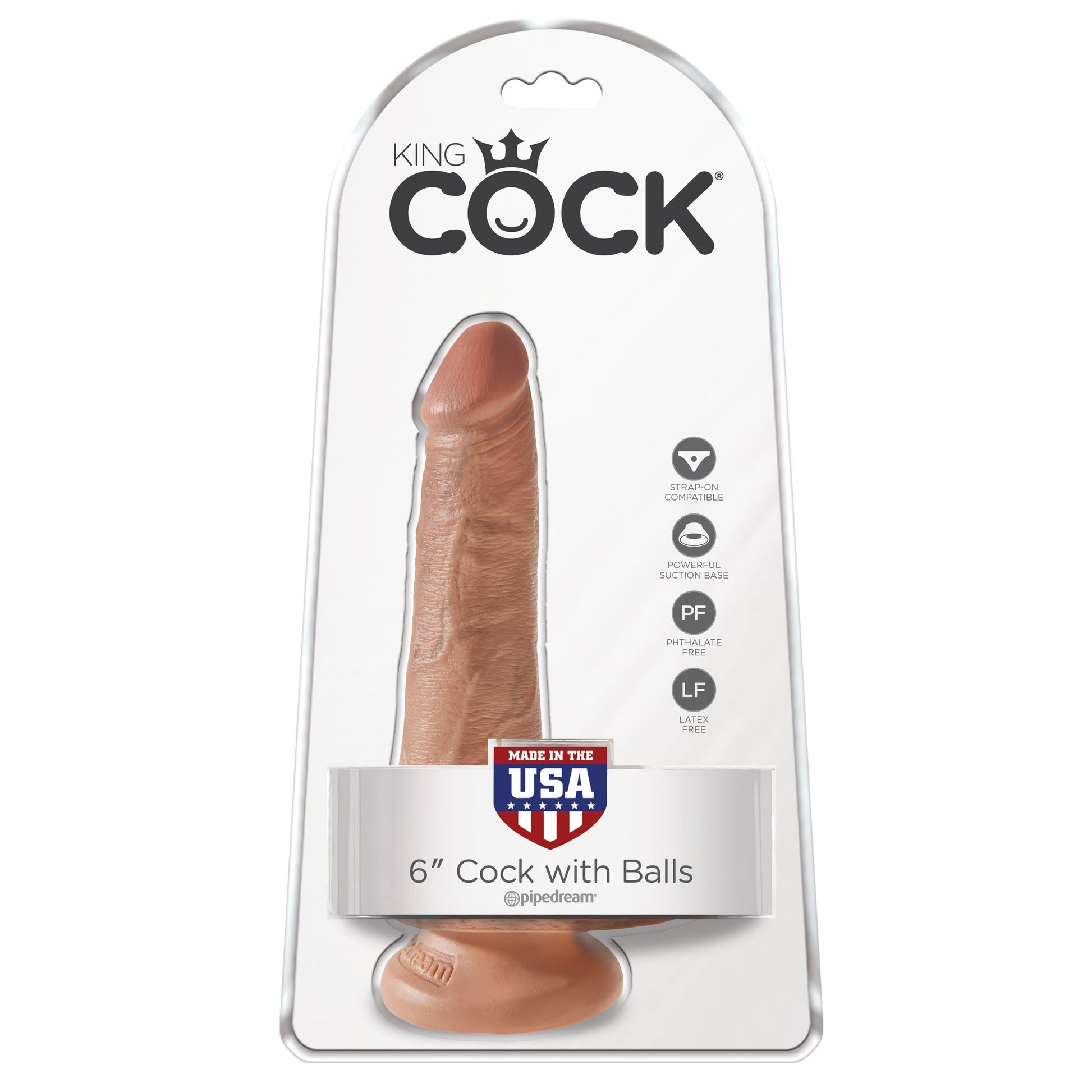 King Cock 6 Inch Cock With Balls - Tan